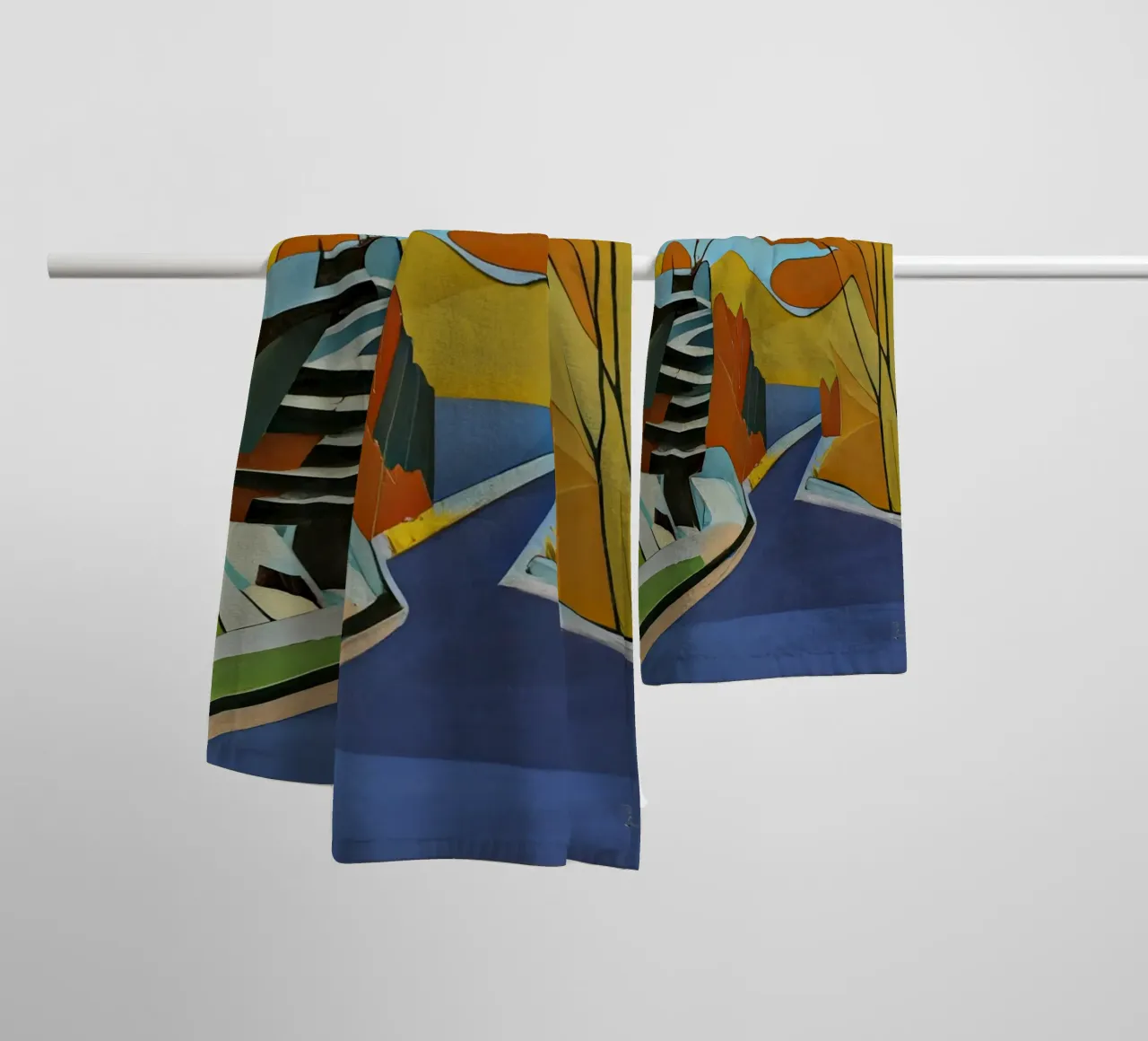 Excursion_nature_forest_path_3 towel by Abstract Art by LK
