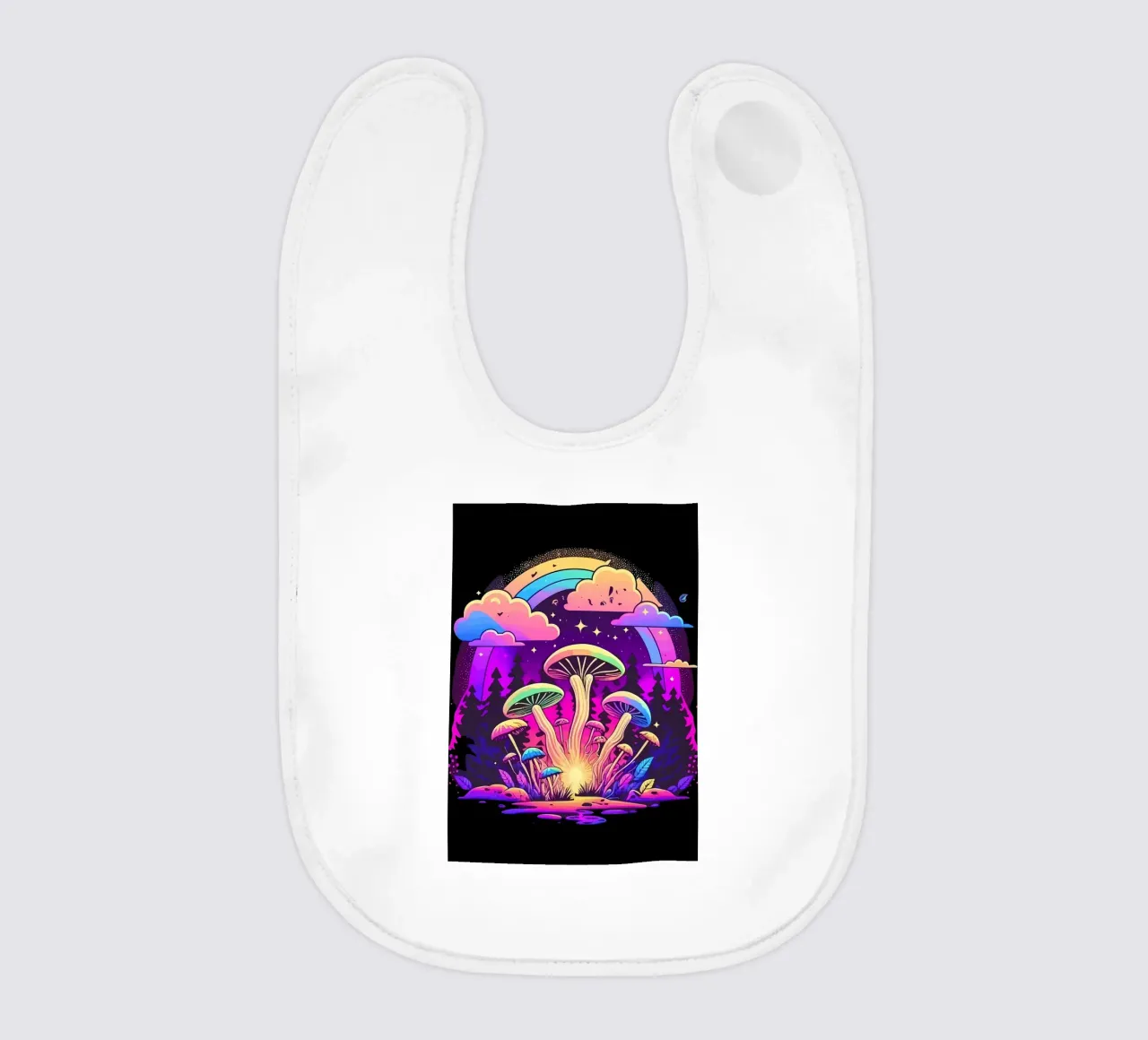 mushrooms forest baby bib by Delaplane