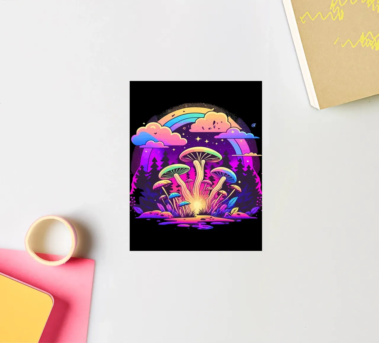 mushrooms forest sticker by Delaplane