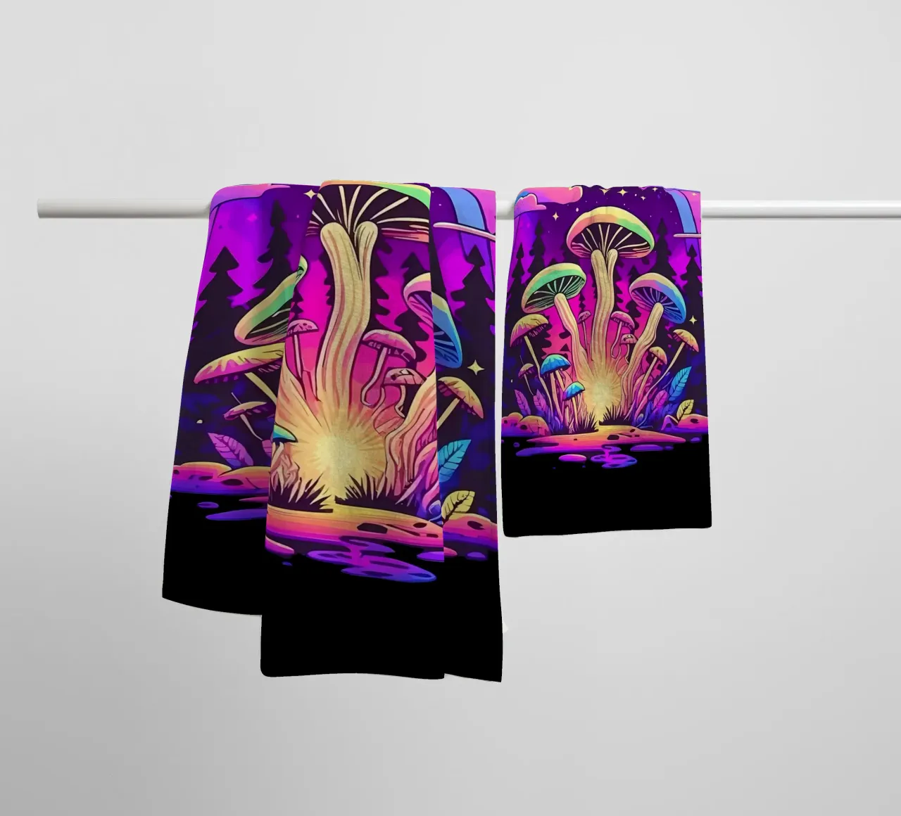 mushrooms forest towel by Delaplane