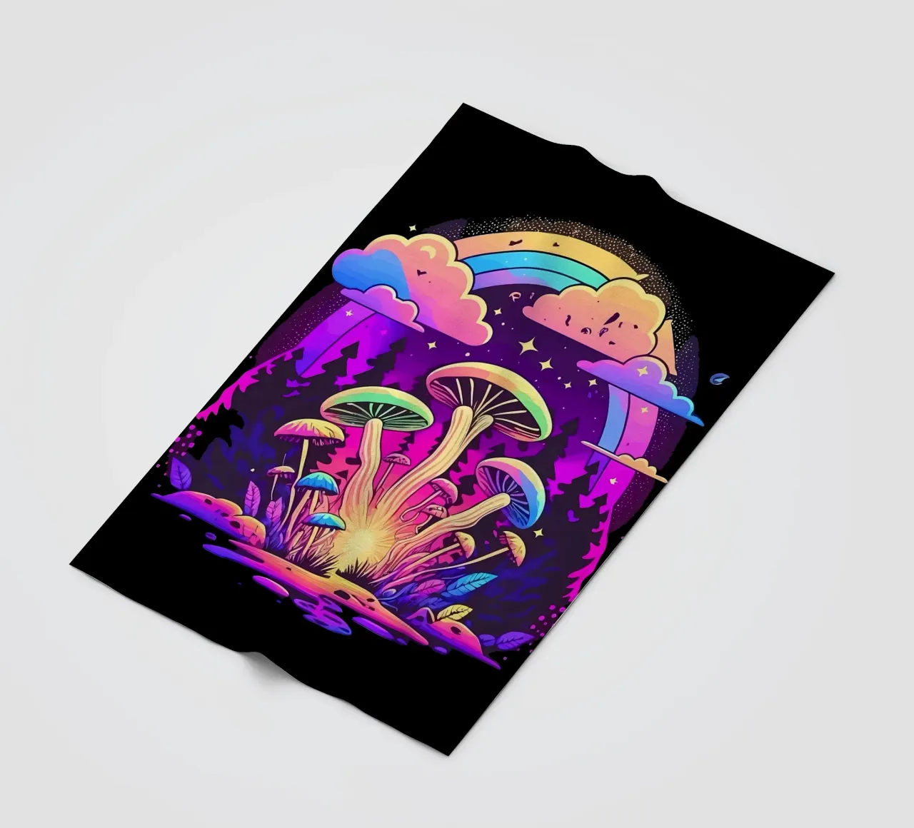 mushrooms forest fleece blanket by Delaplane