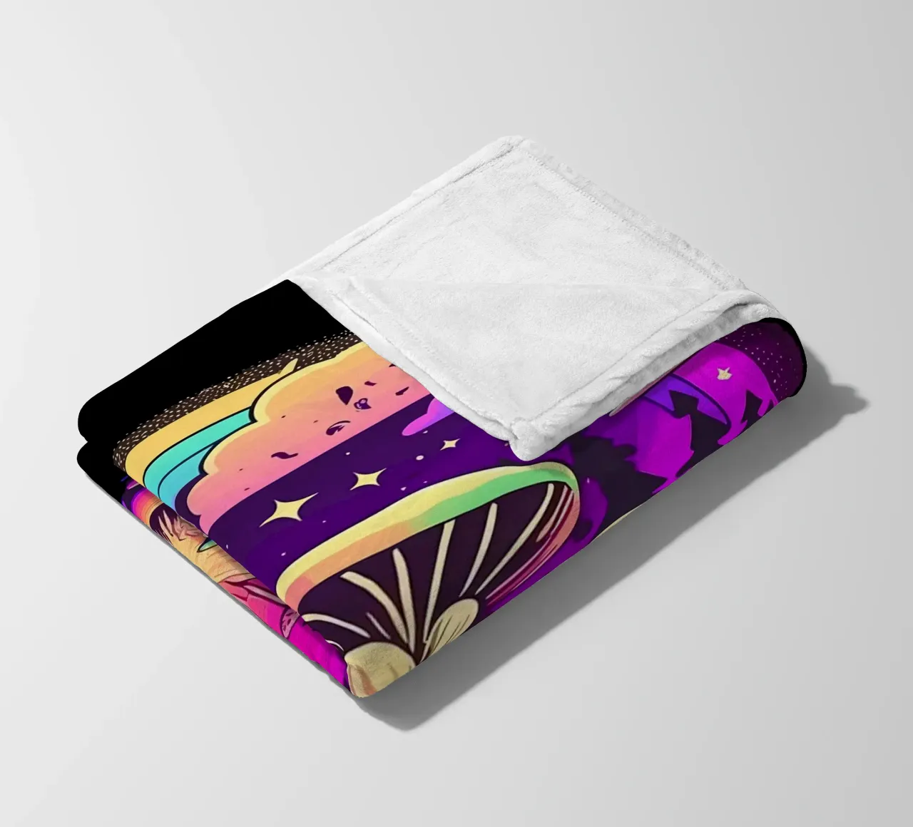 mushrooms forest fleece blanket by Delaplane