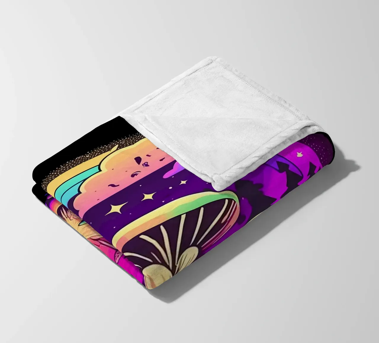 mushrooms forest fleece blanket by Delaplane