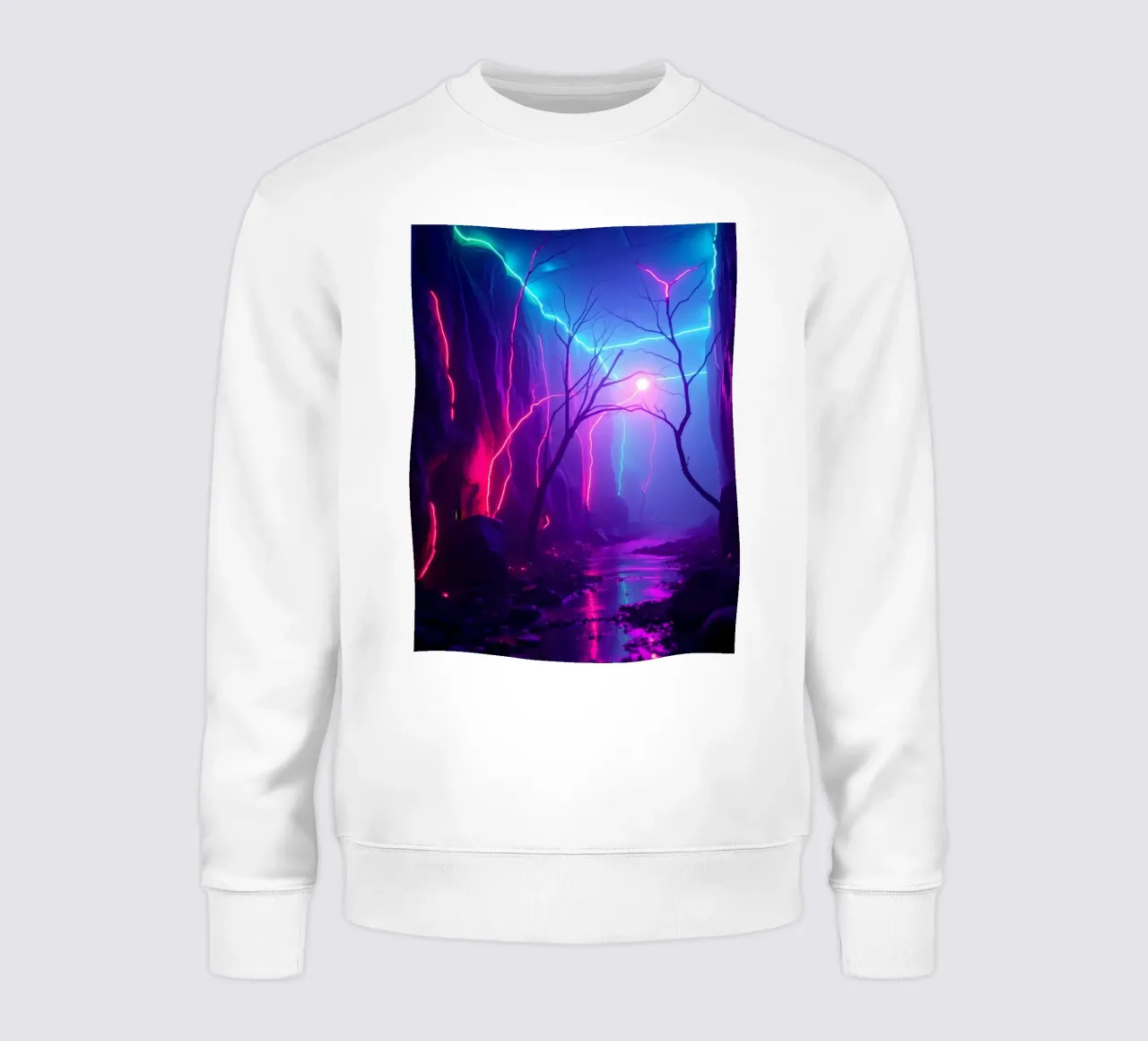 Vibranti colori al neon illuminano un canyon mistico felpa da DesignDoodle