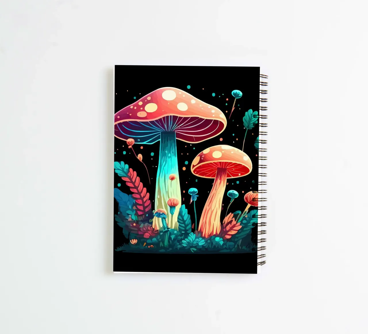 psychedelic mushrooms spiral notebook by Delaplane