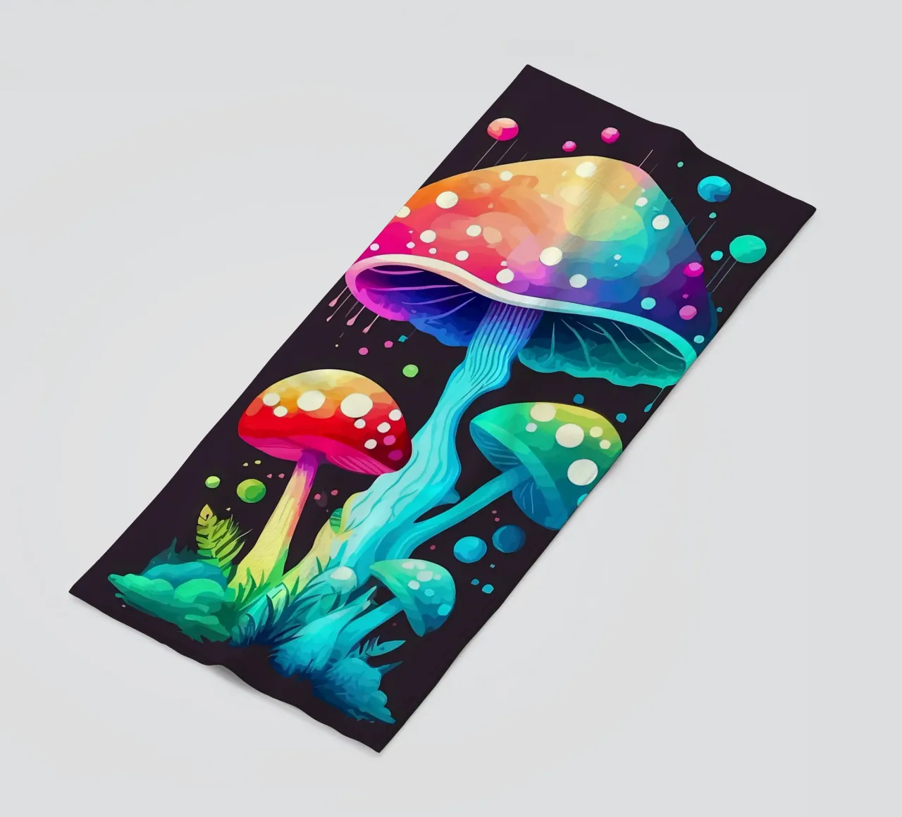 psychedelic mushrooms beach towel by Delaplane