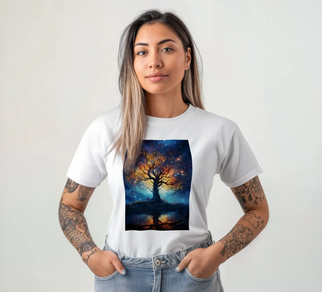 Albero cosmico della vita t-shirt da Mikesell