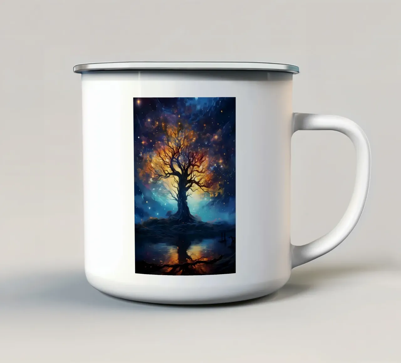 Albero cosmico della vita tazza in smalto da Mikesell