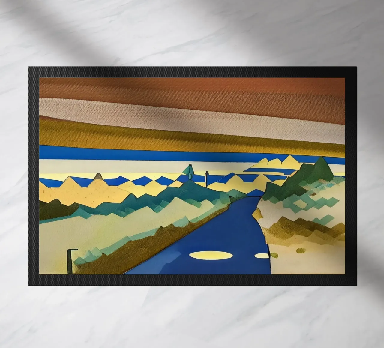 Excursion_landscape_18 doormat by Abstract Art by LK