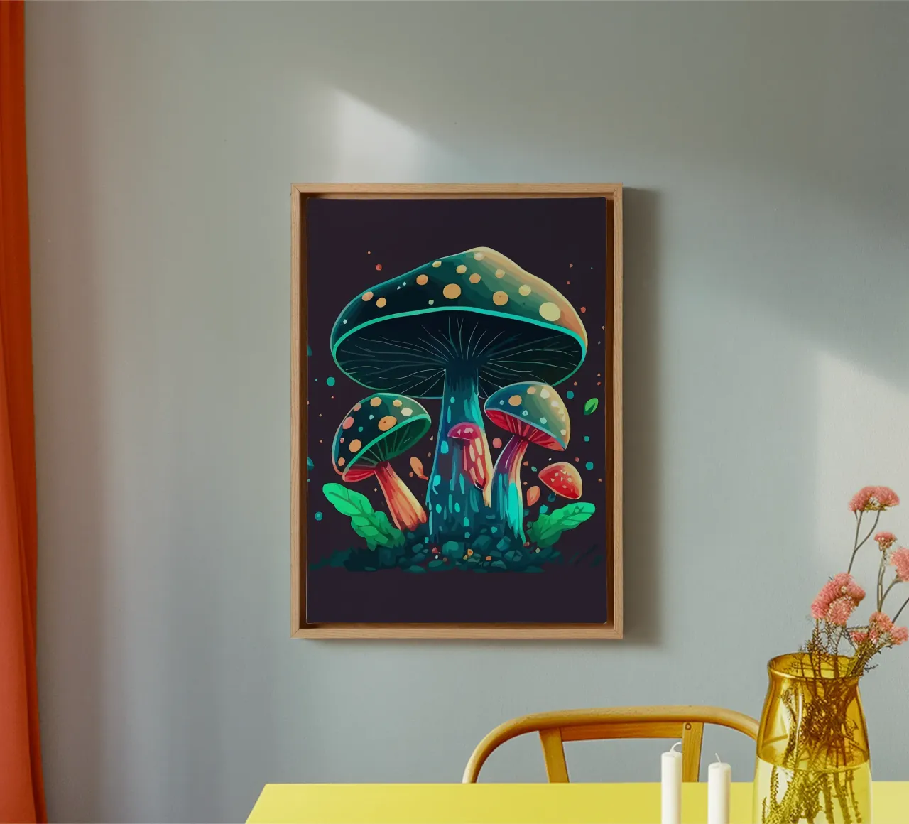champignon canvas met Baklijst van Delaplane