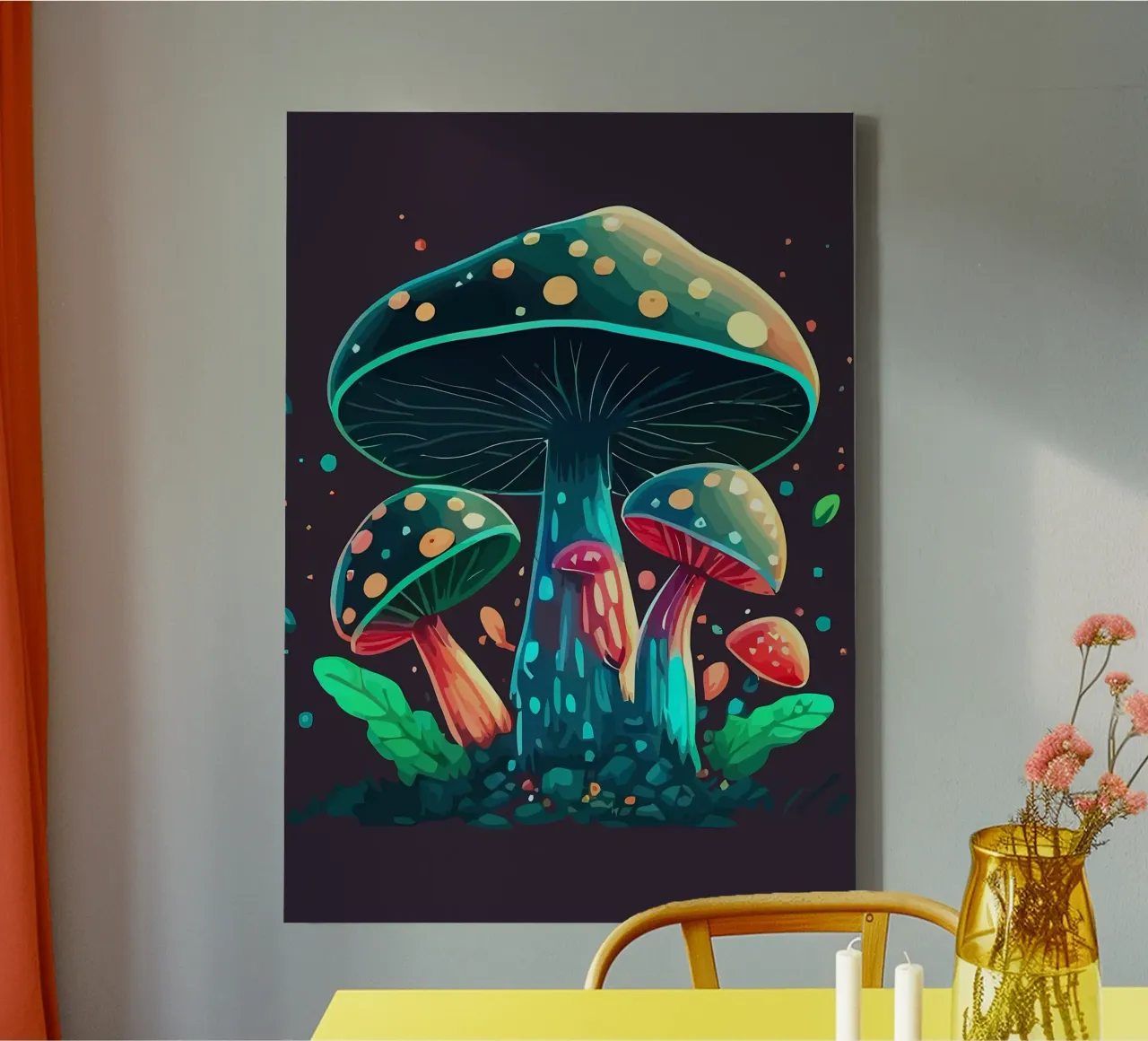 champignon canvas met Baklijst van Delaplane