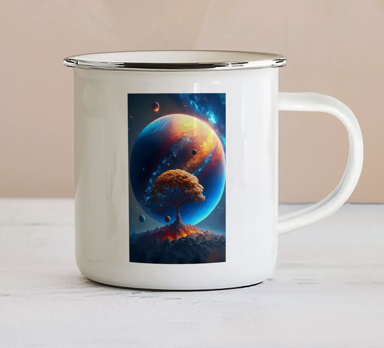 Albero cosmico della vita tazza in smalto da Mikesell