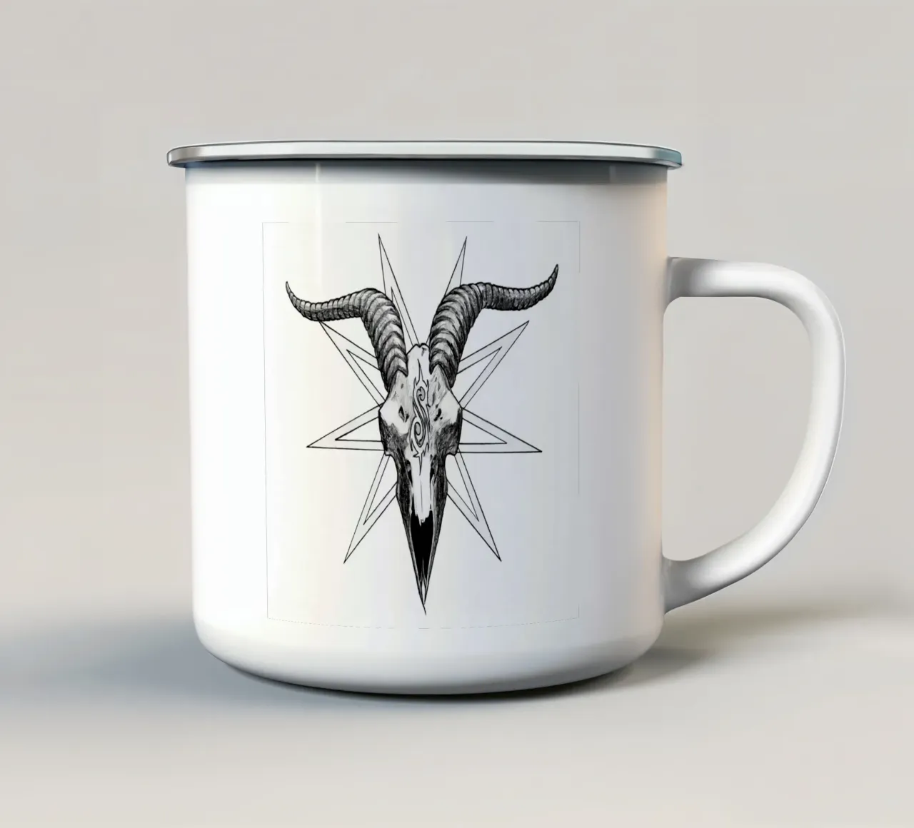 Metall Ziegenkopf Emaille Tasse von Music Life