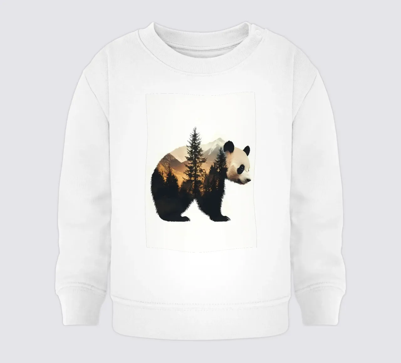 Paesaggio della montagna del panda felpa neonato da Ginnery
