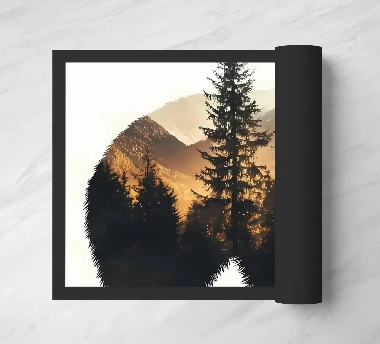 Panda Mountain Landscape doormat by Ginnery