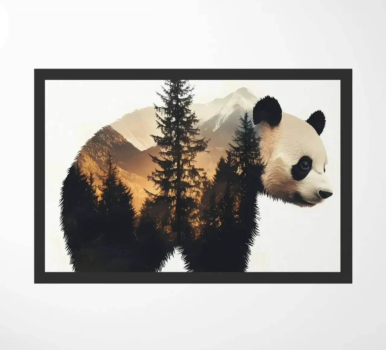 Panda Mountain Landscape doormat by Ginnery