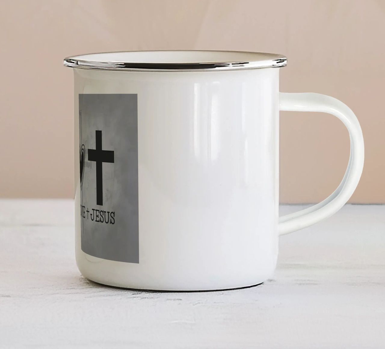 Pace Amore Gesù tazza in smalto da Farryn