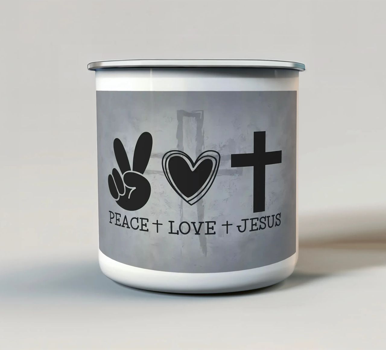 Pace Amore Gesù tazza in smalto da Farryn