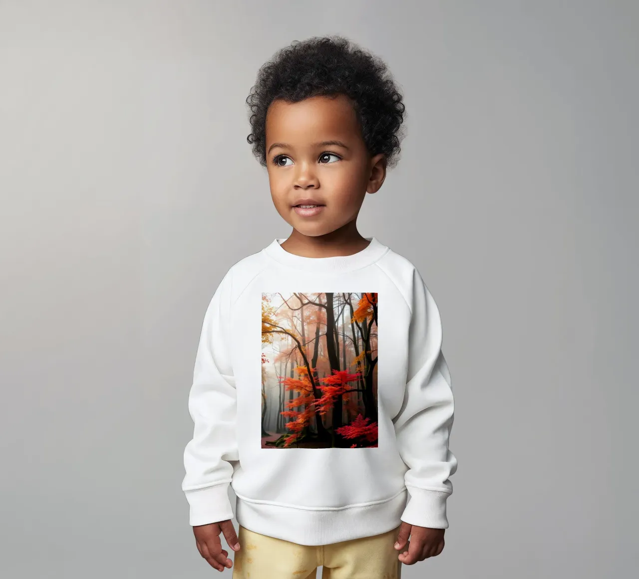 Captivating forest path adorned with vibrant autumn leaves baby sweatshirt by DesignDoodle