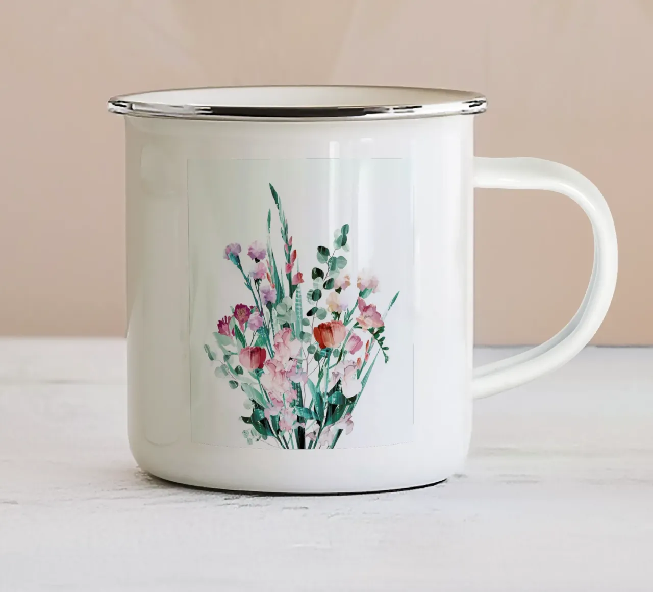 Spring Bouquet enamel mug by Goed Blauw