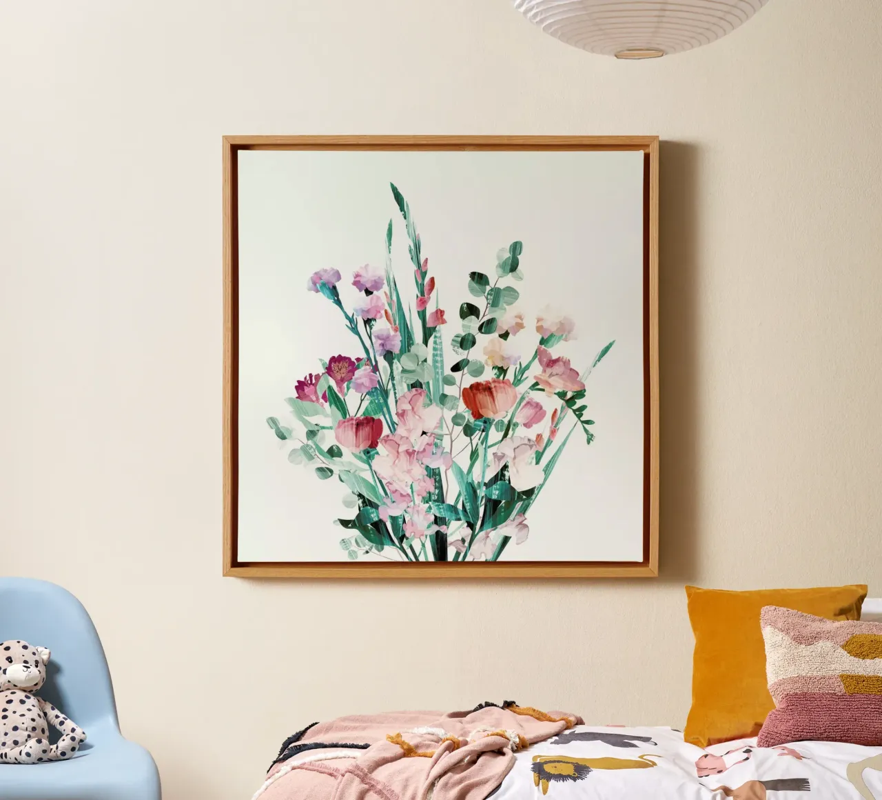 Spring Bouquet canvas met Baklijst van Goed Blauw