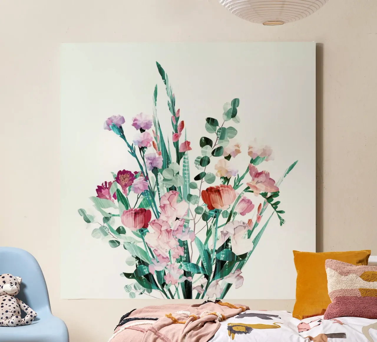 Spring Bouquet canvas met Baklijst van Goed Blauw