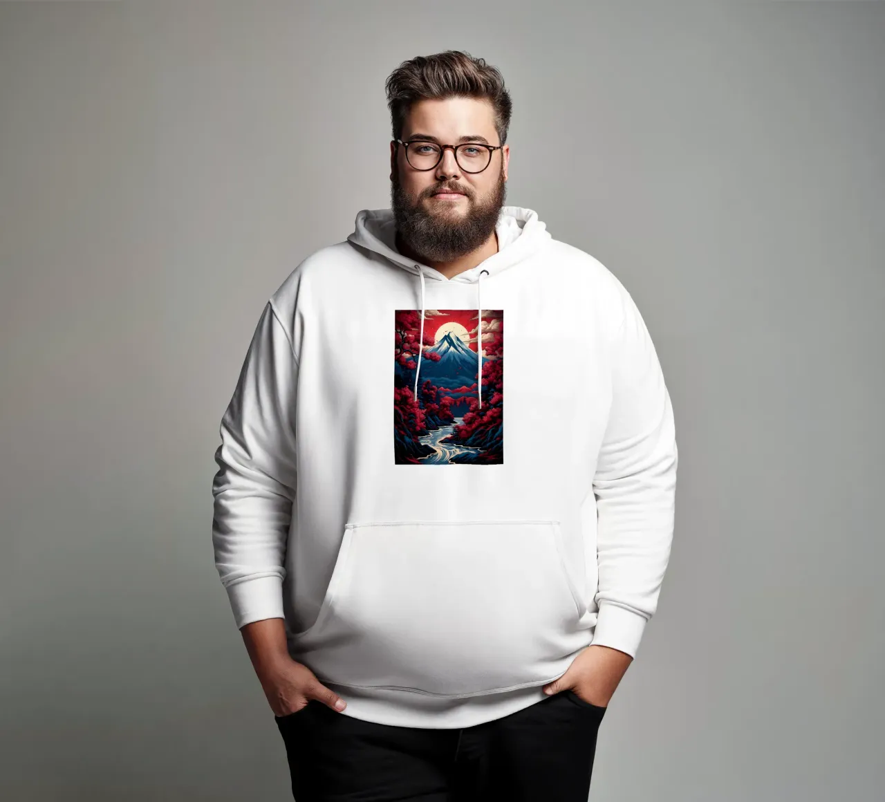Paysage asiatique vintage sweat à capuche de Mikesell
