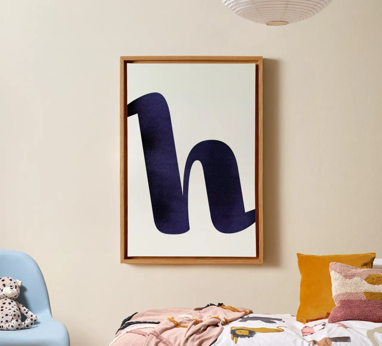Navy H tela con Cornice a cassetta da petiteCAPS
