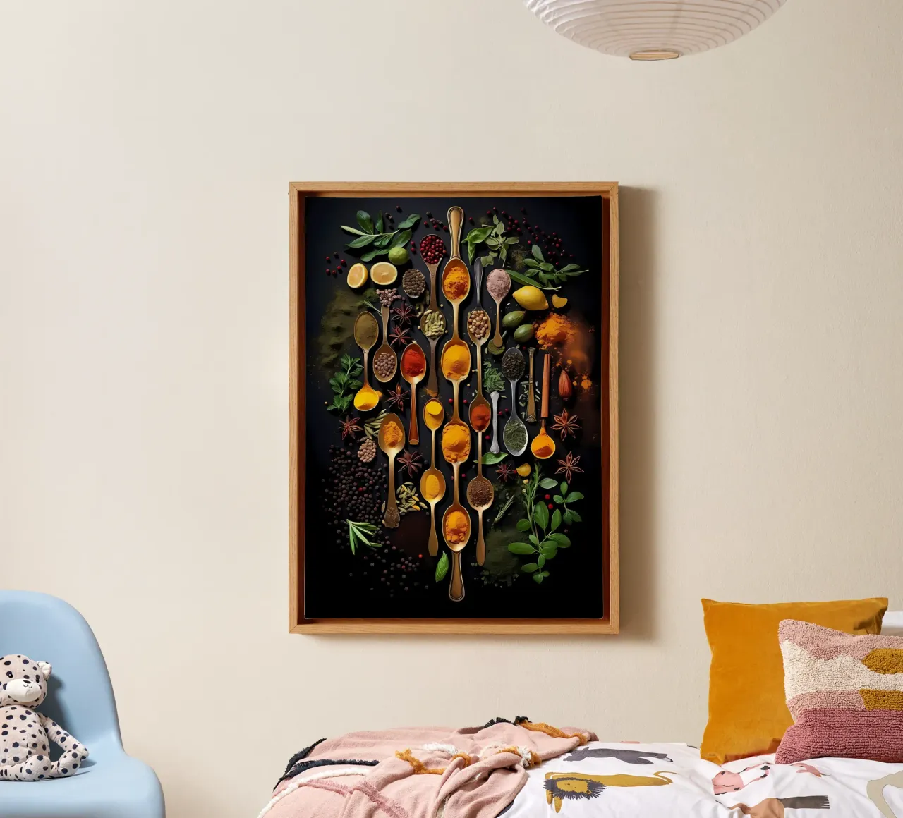 Herbs and Spices Food 2 canvas with Floater frame by Mikesell
