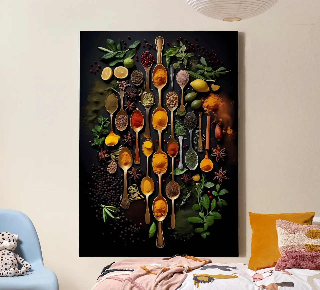 Herbs and Spices Food 2 canvas with Floater frame by Mikesell