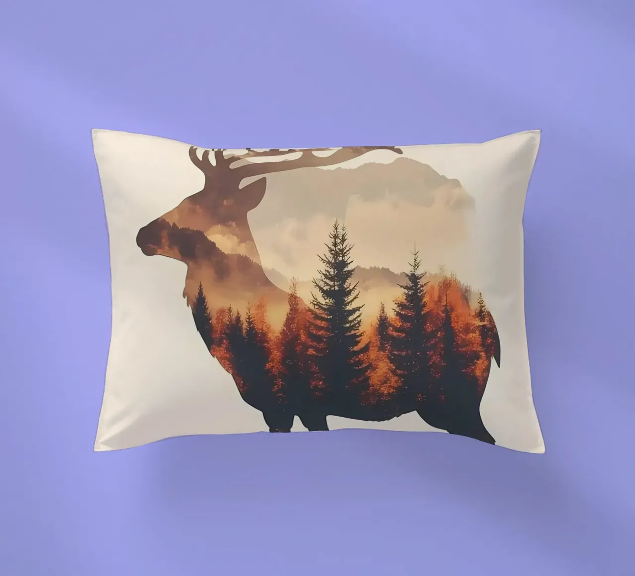 Sagoma di cervo con foresta cuscino da Ginnery