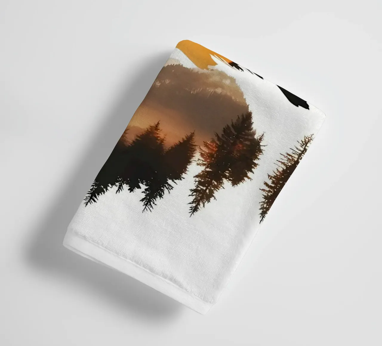 Eagle Soaring Through Mountains towel by Ginnery
