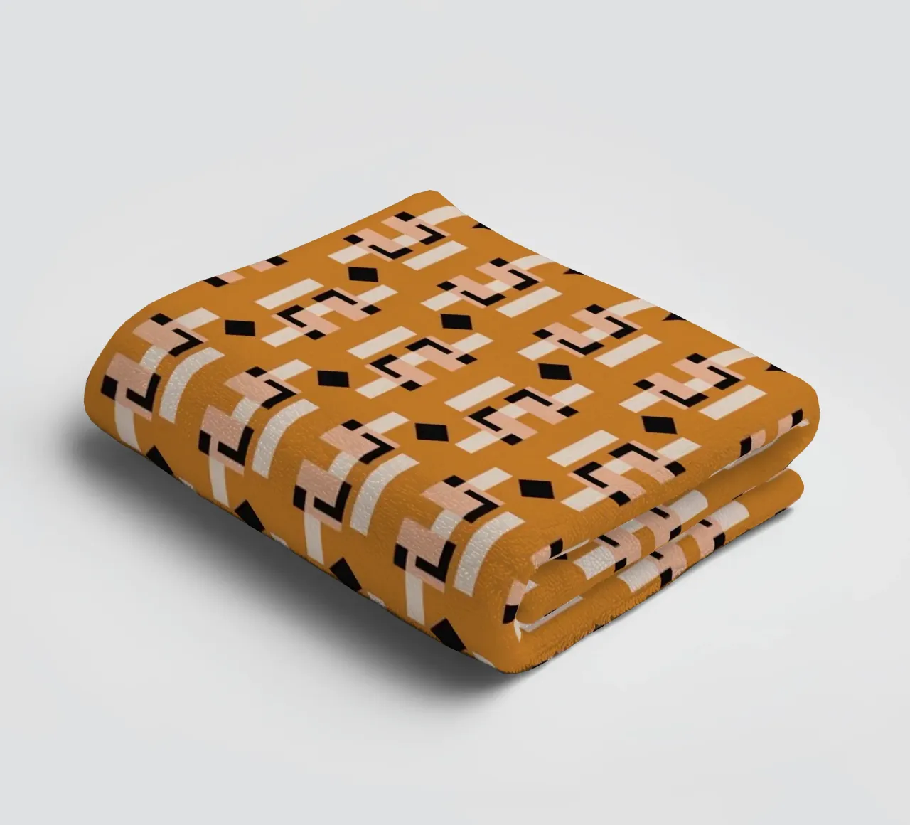 Abstract geometrical construction pattern towel by Little Dean