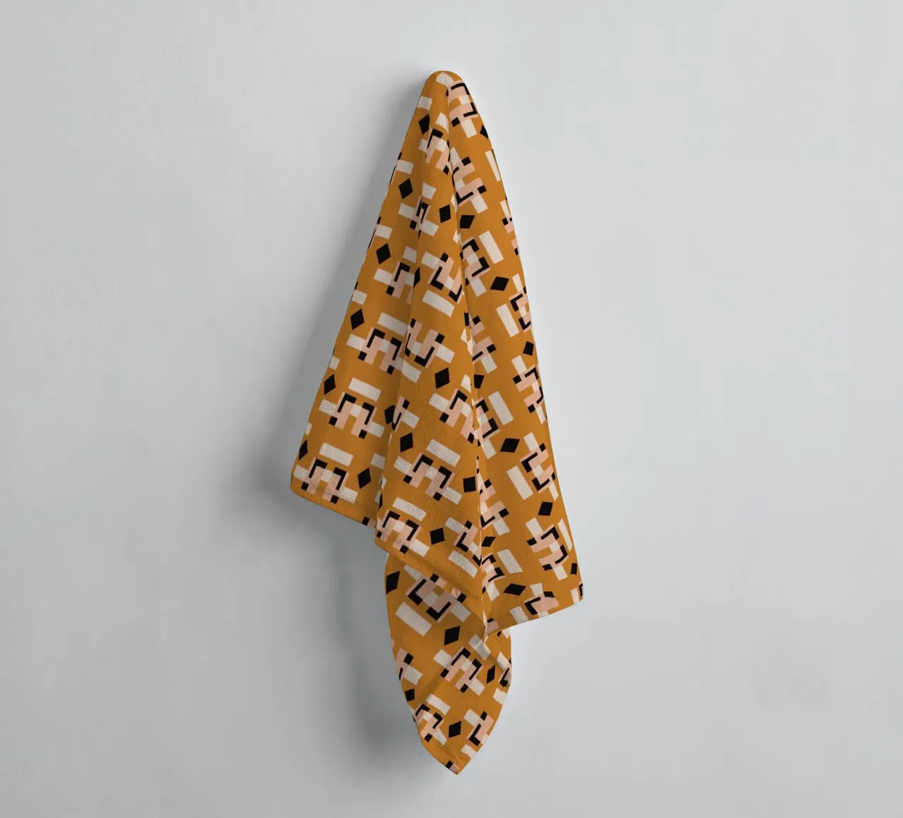 Abstract geometrical construction pattern towel by Little Dean