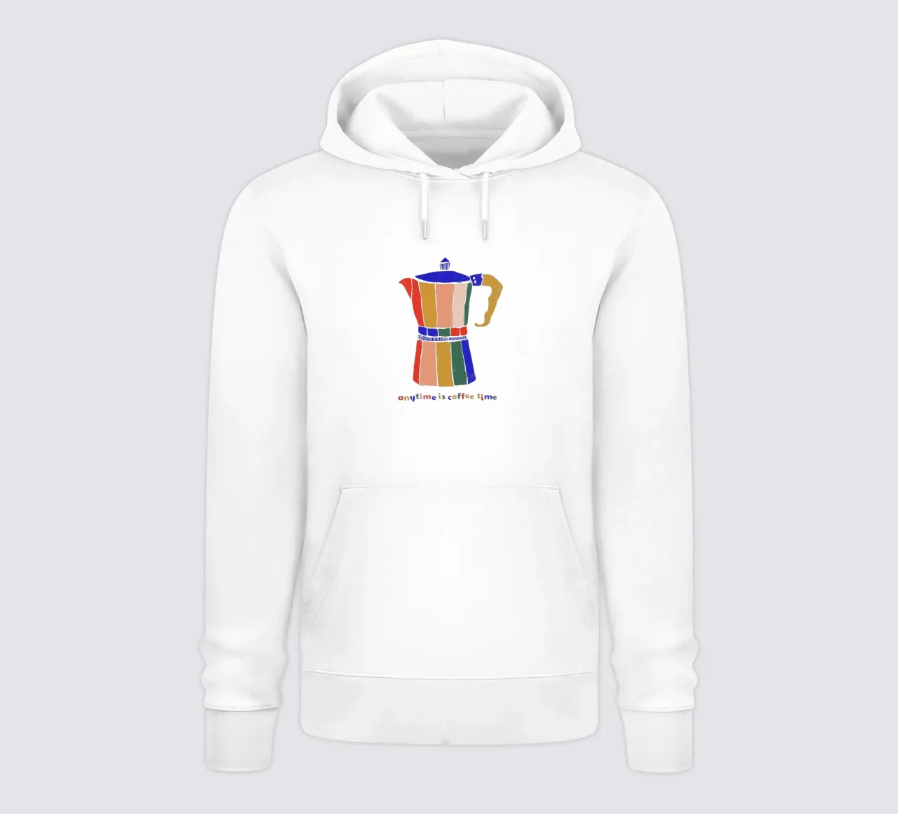 Anytime is Coffee Time - Colorful Moka Pot Art felpa con cappuccio da showmemars