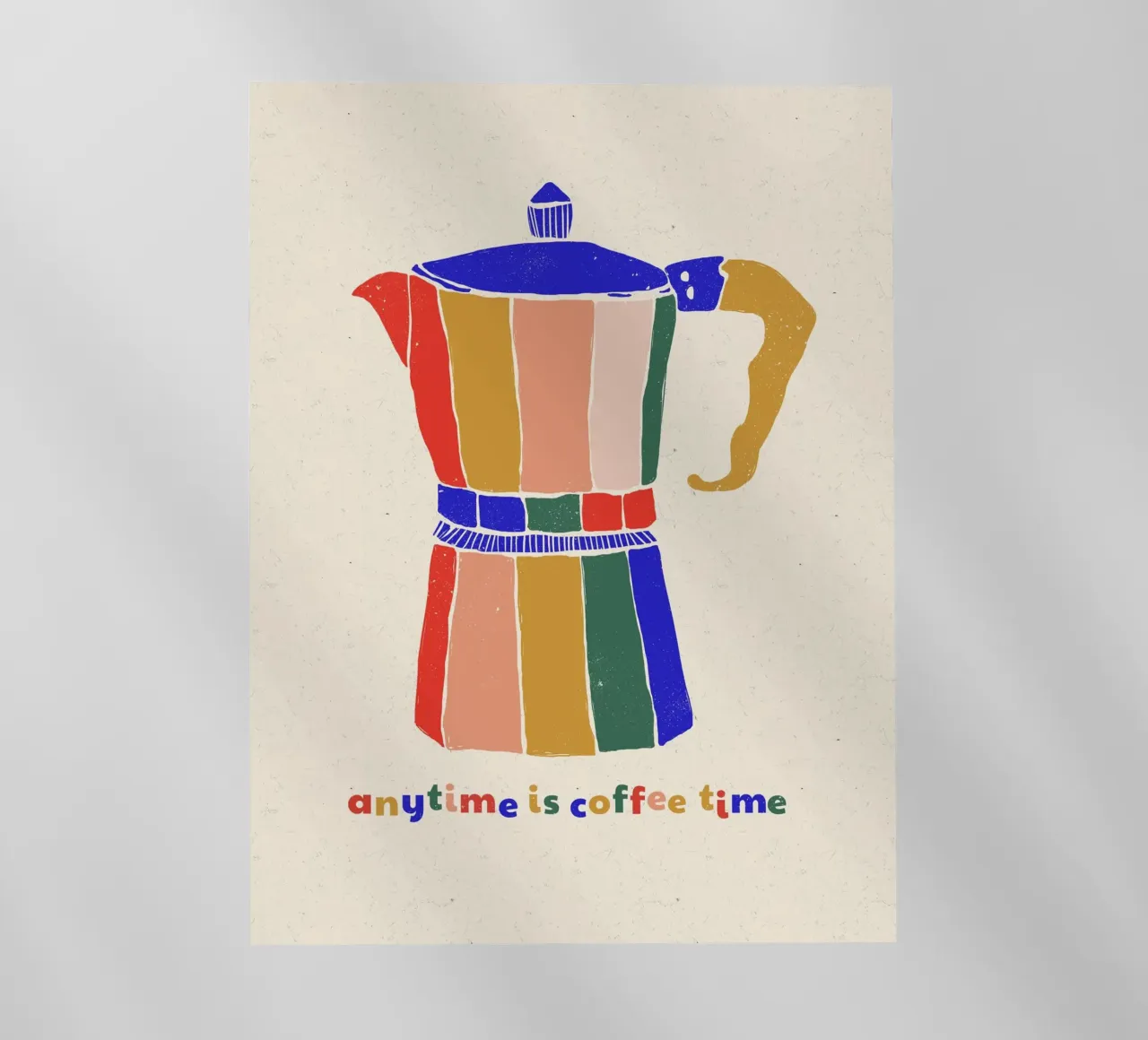 Anytime is Coffee Time - Colorful Moka Pot Art pellicola backlit da showmemars