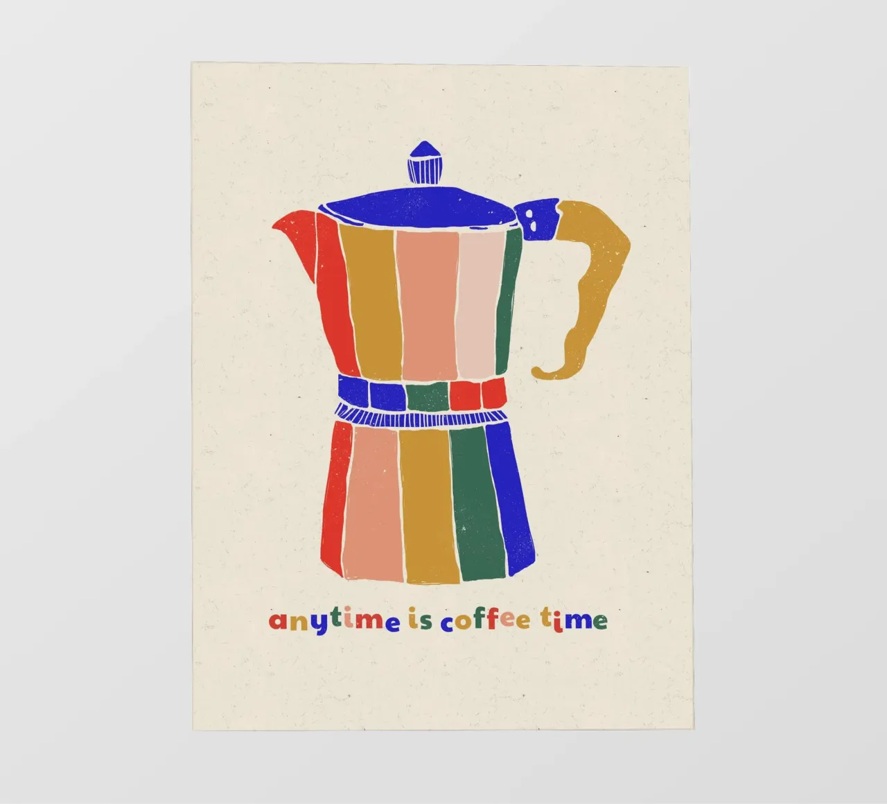 Anytime is Coffee Time - Colorful Moka Pot Art pellicola backlit da showmemars