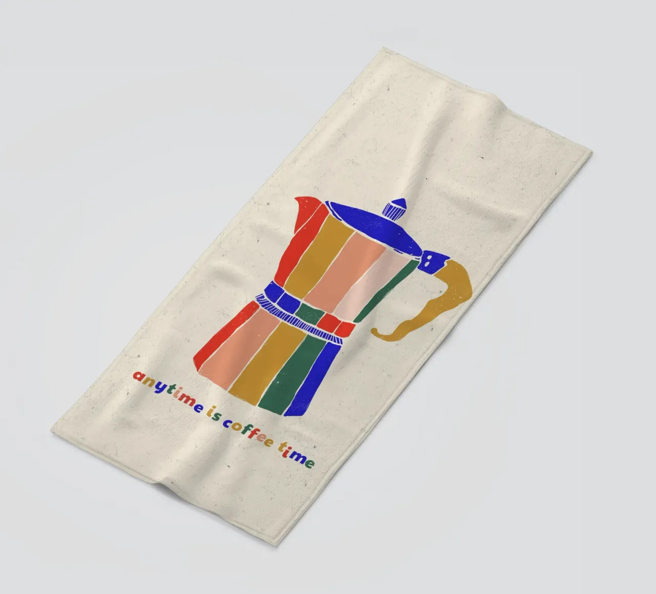 Anytime is Coffee Time - Colorful Moka Pot Art telo mare da showmemars
