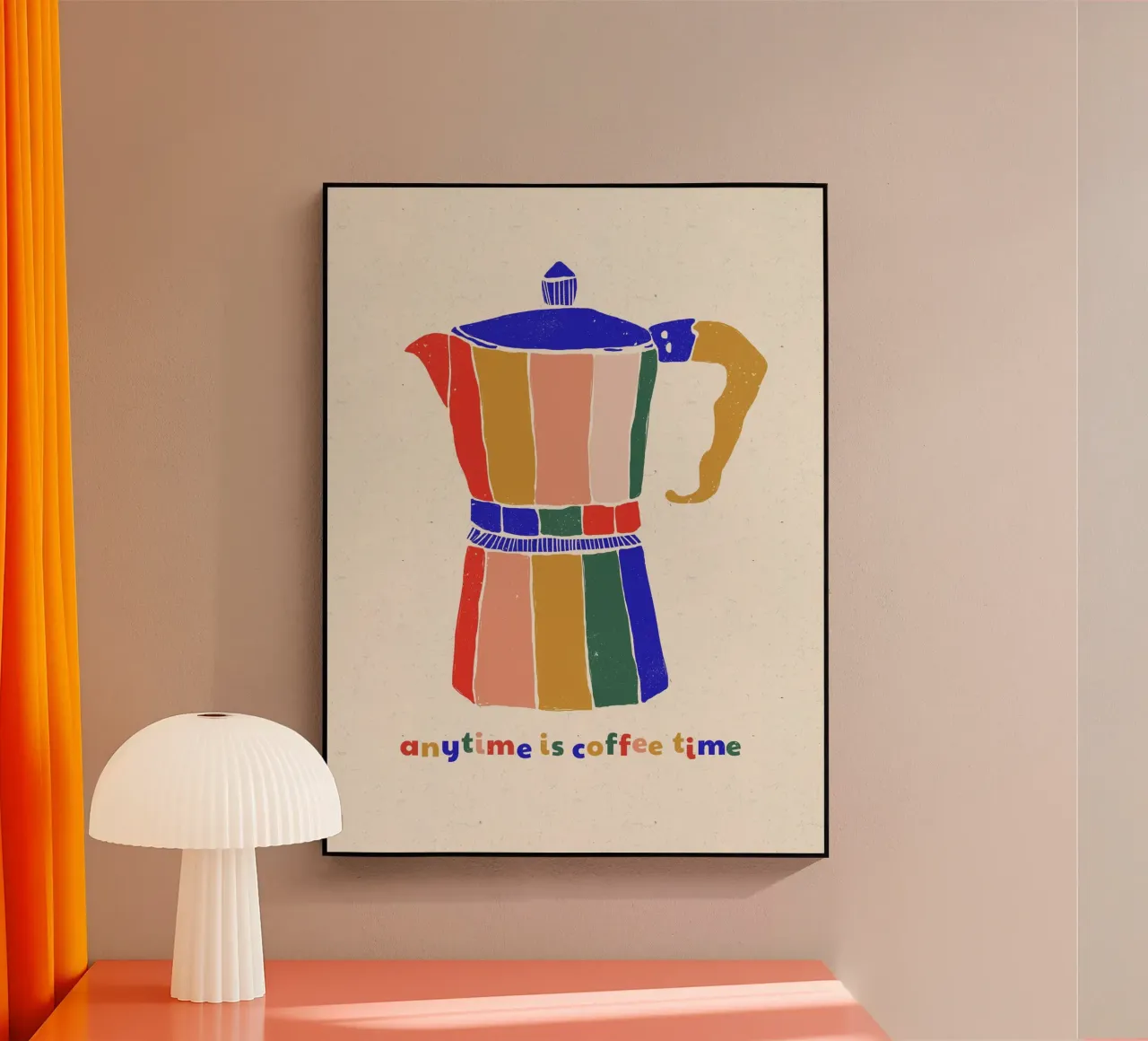 Anytime is Coffee Time - Colorful Moka Pot Art acrylic glass by showmemars