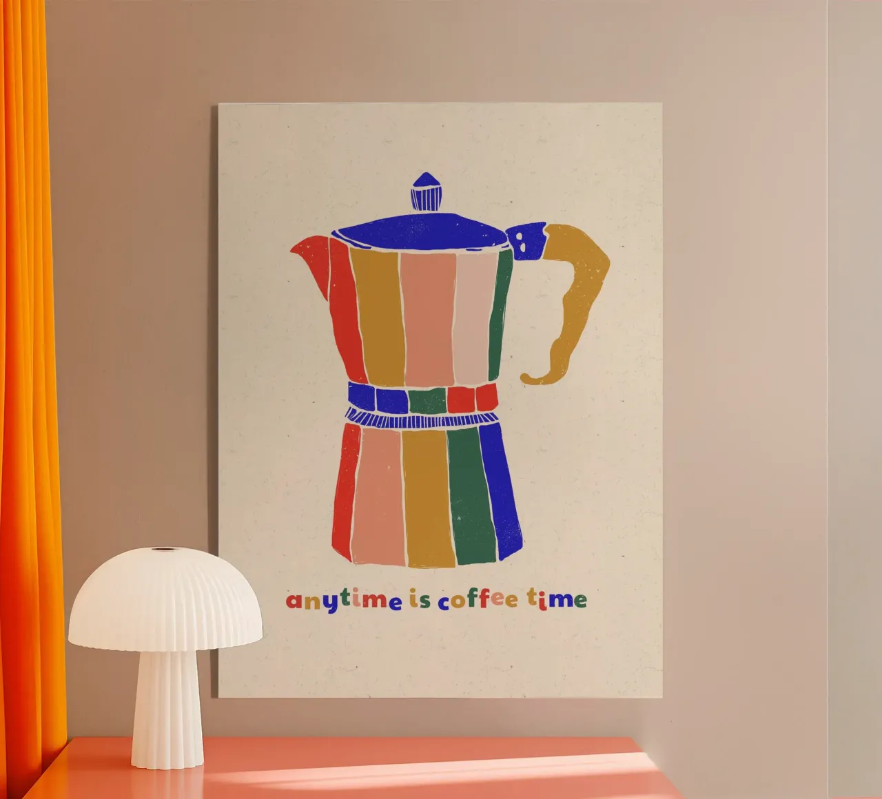 Anytime is Coffee Time - Colorful Moka Pot Art acrylic glass by showmemars