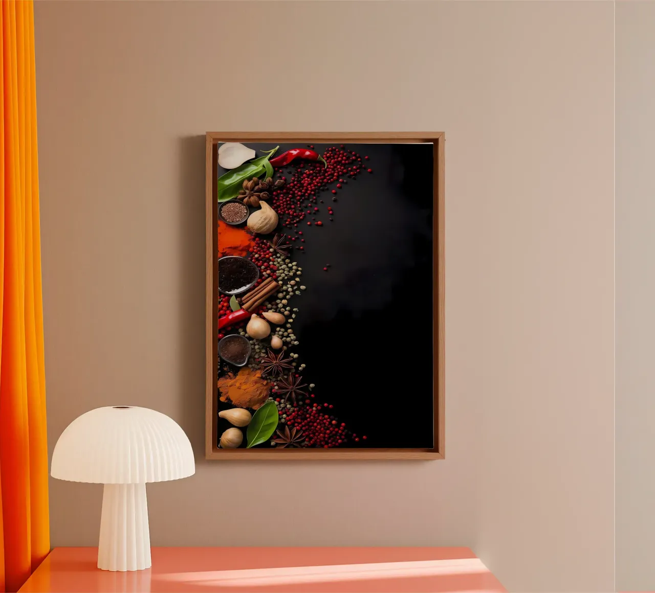 Herbs and Spices Food canvas with Floater frame by Mikesell