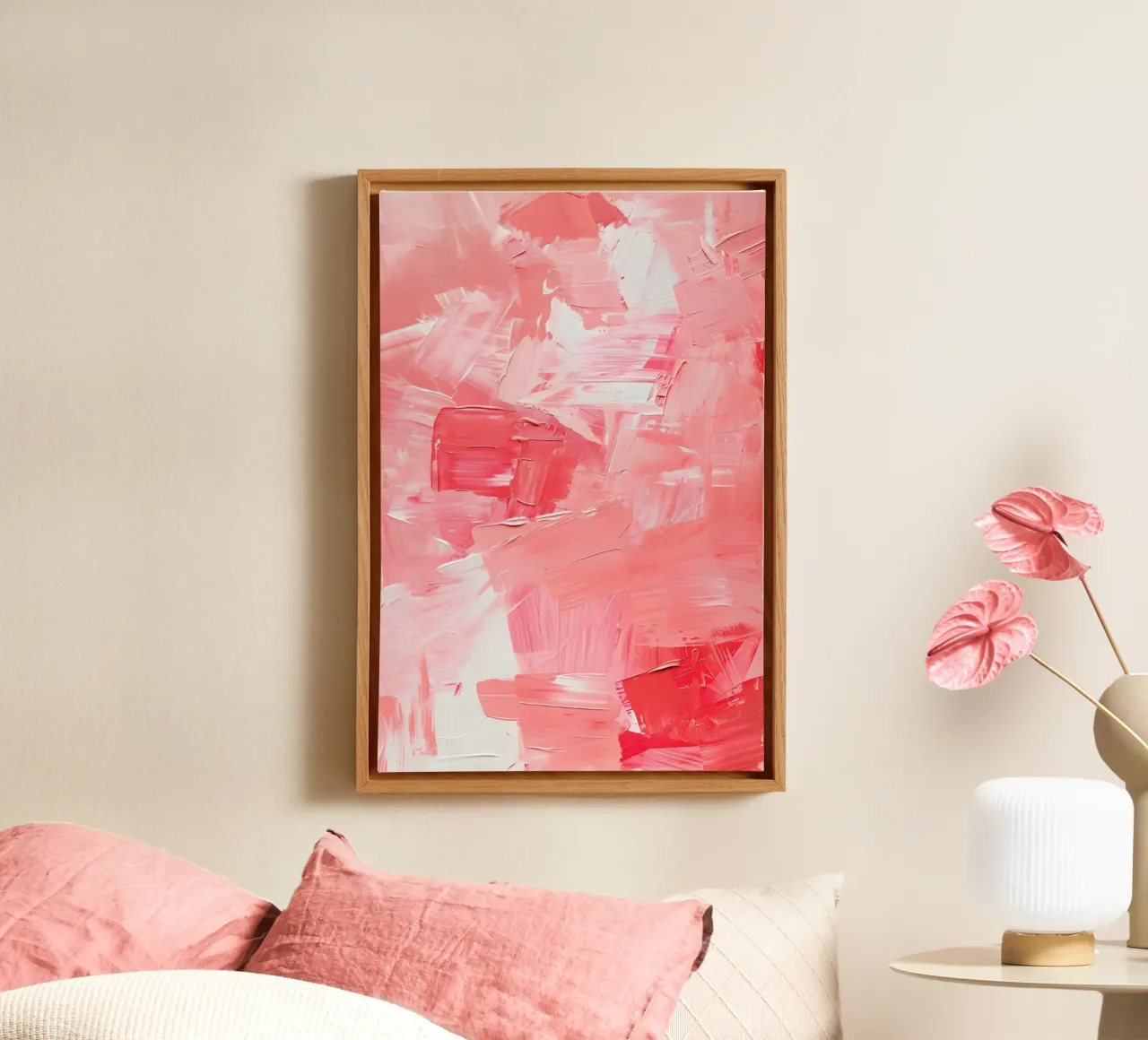 Penseel rood schilderen canvas met Baklijst van Yaso Design & Art