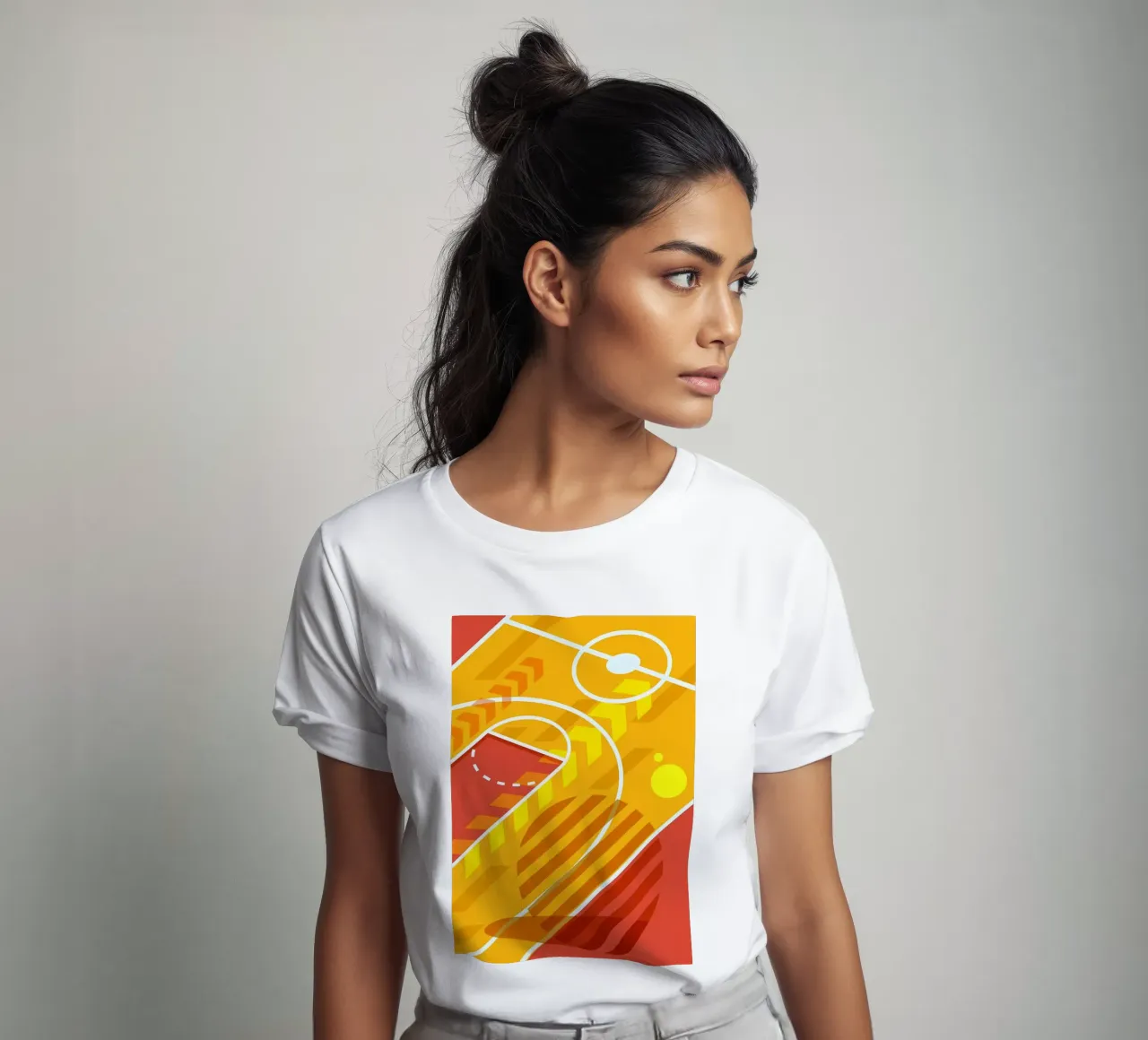 basketbalveld t-shirt van Delaplane