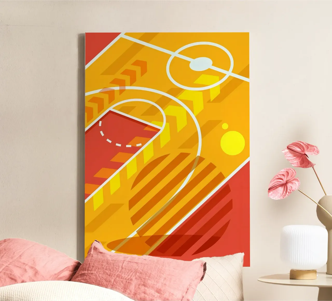 basketbalveld canvas met Baklijst van Delaplane