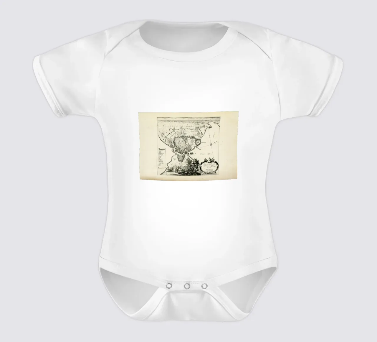 Copenhagen, Denmark, 1659 body neonato maniche corte da Artokoloro Quint Lox Ltd