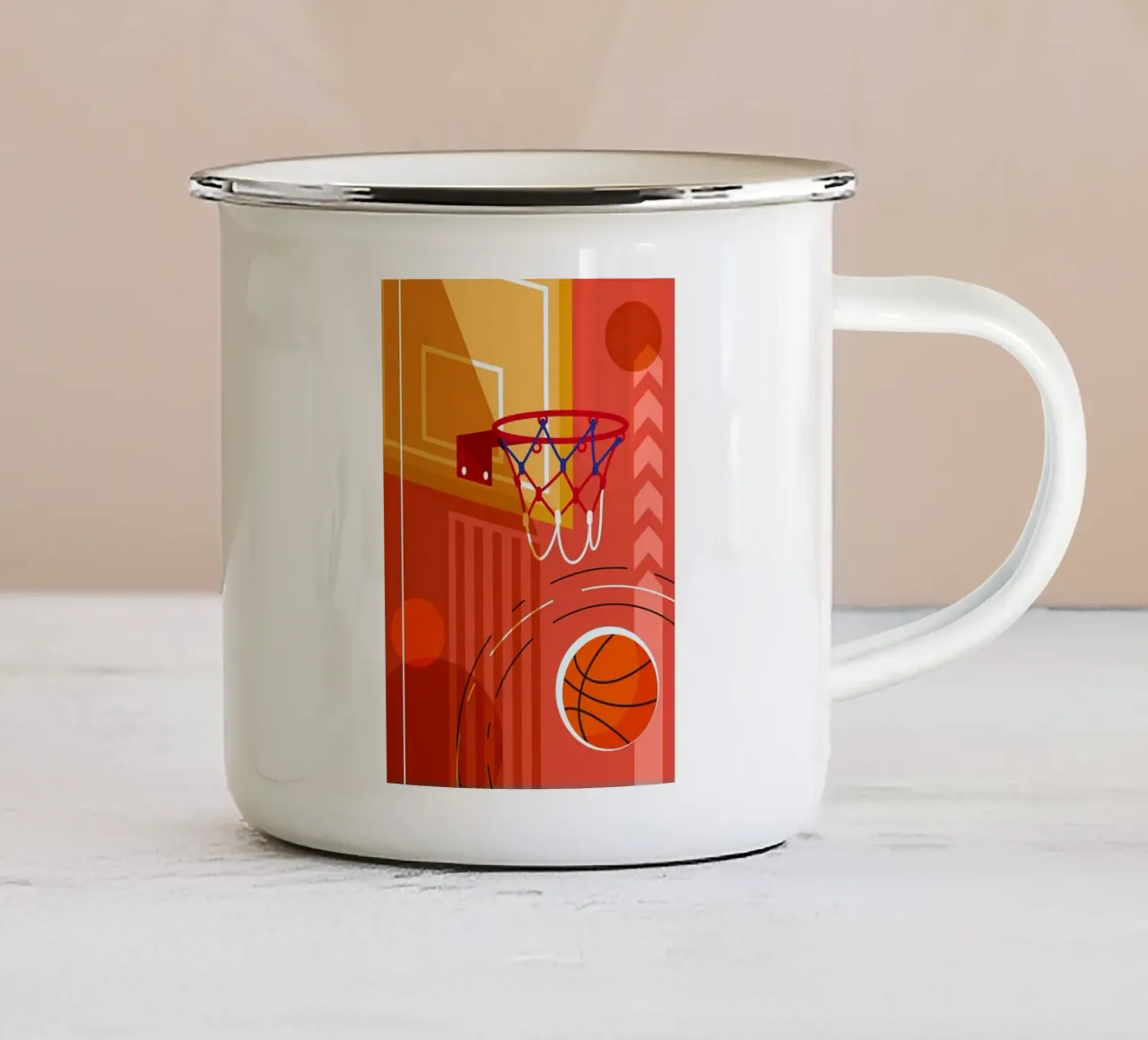 Decorazione da parete per la pallacanestro tazza in smalto da Delaplane