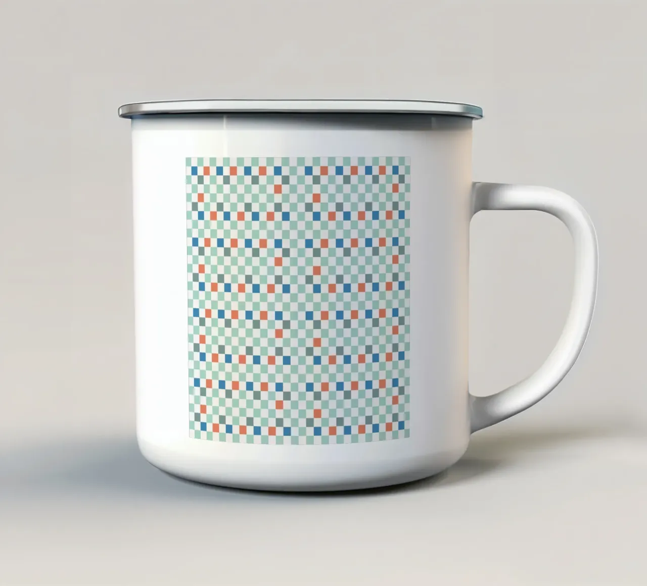 Checker spring kleuren emaille mok van Little Dean