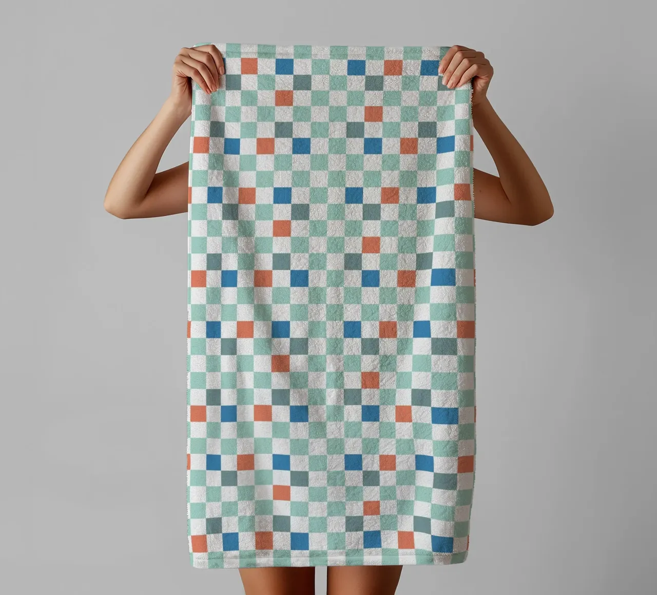 Checker jump colors towel by Little Dean