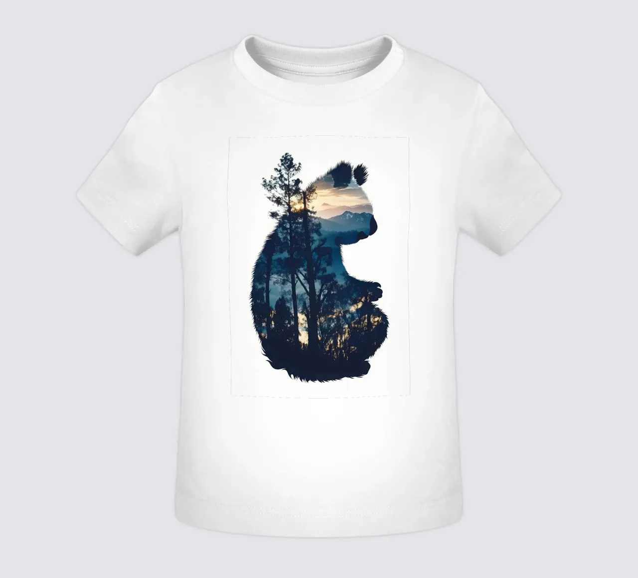 Sagoma di panda con foresta maglietta neonato da Ginnery