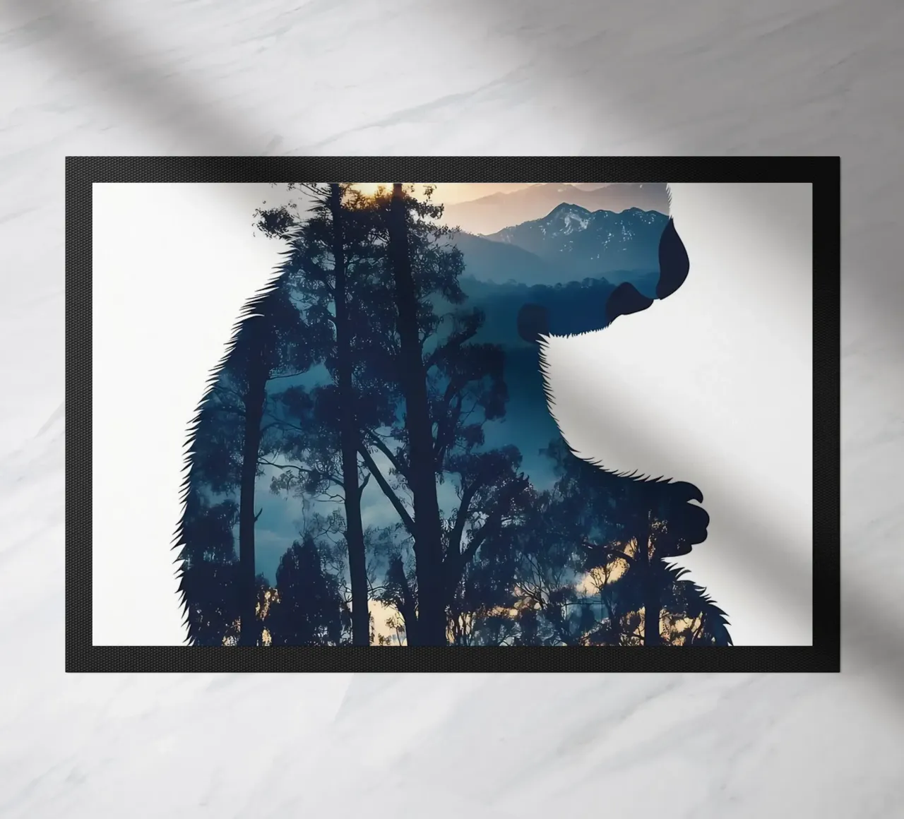 Sagoma di panda con foresta zerbino da Ginnery